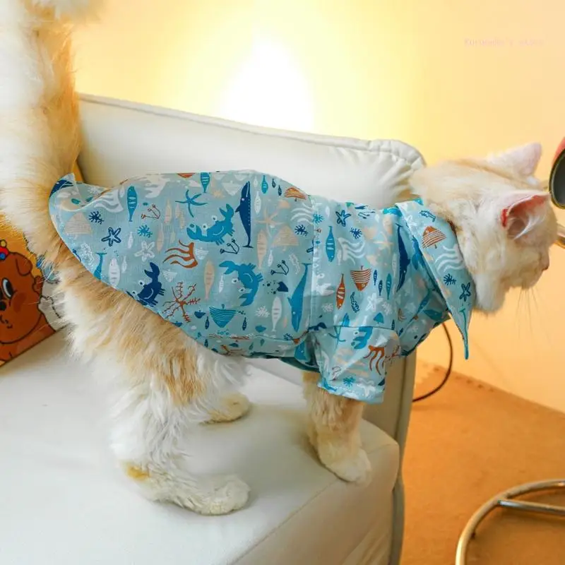 Dog Shirt Ocean-themed Beach Blouse for