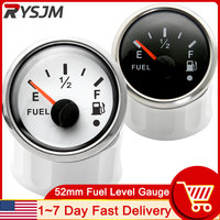 52MM Universal Gas Fuel Level Gauge Analogue LED Car Marine Boat 240-33 Ohms 0~190ohm Fuel Level Meter with Alarm Light