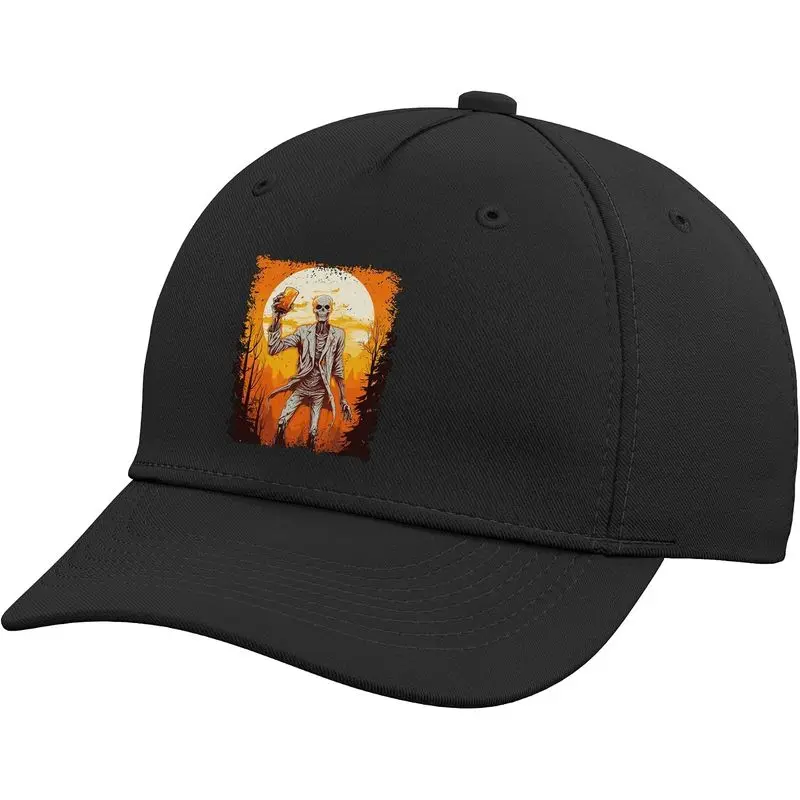 Zombie Drinking Moon Halloween Adjustable Baseball Hat