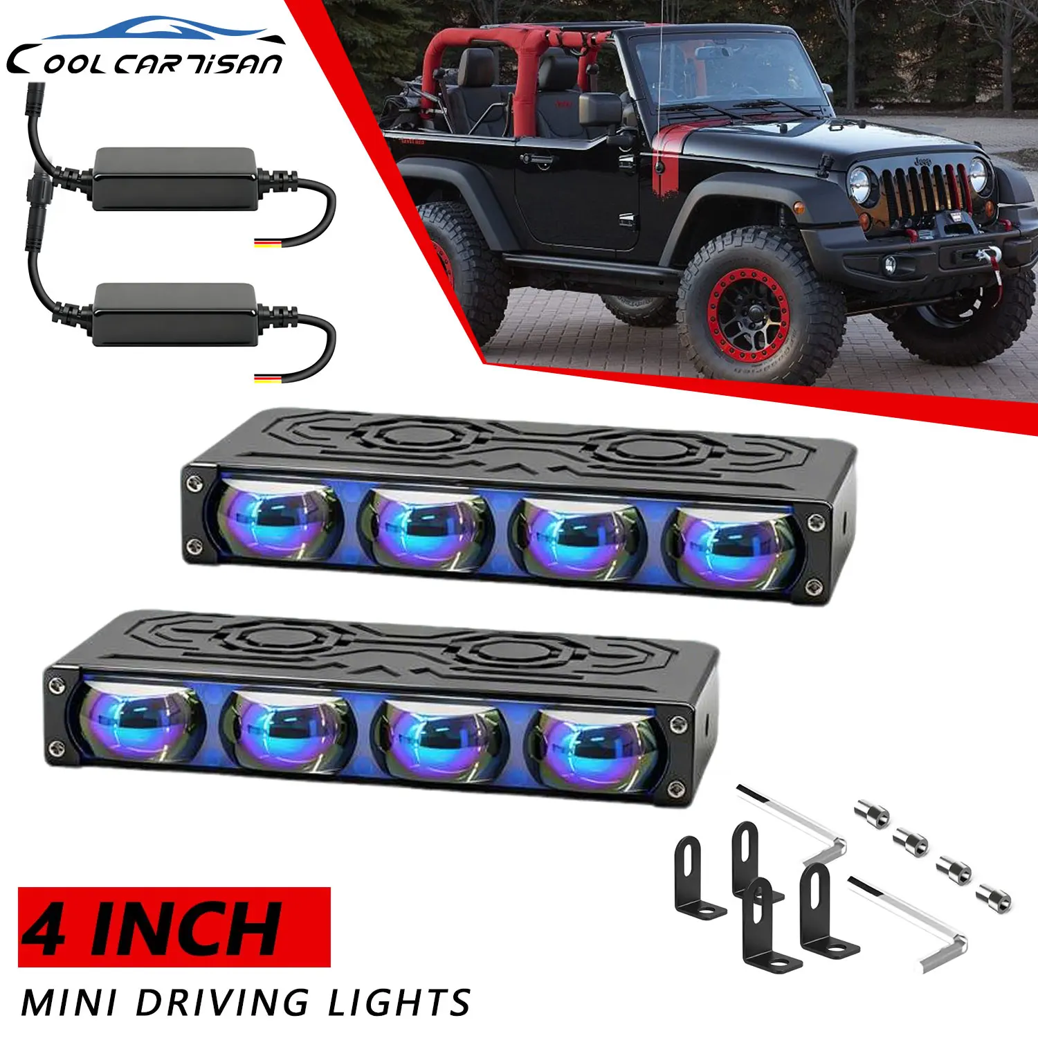 4/5inch Auto Work Light Explorer Motorcycle  LED Bar Spot Flood Fog Super Brighter Lamp12V 24V Off Road Car Boat Truck  4x4