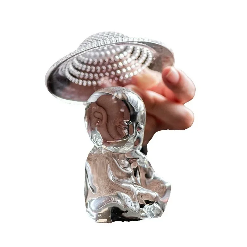 

Zen little monk tea leak matte transparent little monk tea ceremony accessories filter funnel tea pet ornament glazed filter