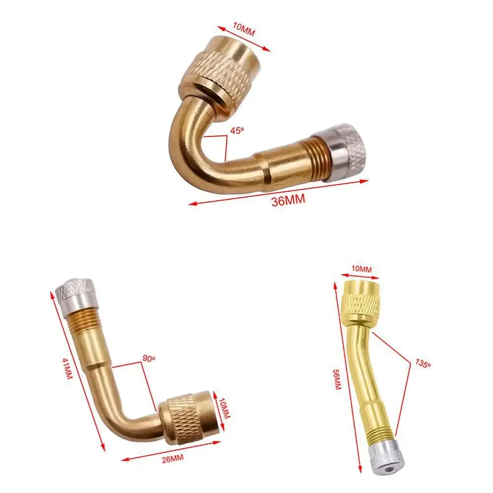 Multi-Functional Inflation Nozzle Double Inner Tire Valve Extension Tube with Elbow Adapter Universal Air Pump Nozzle