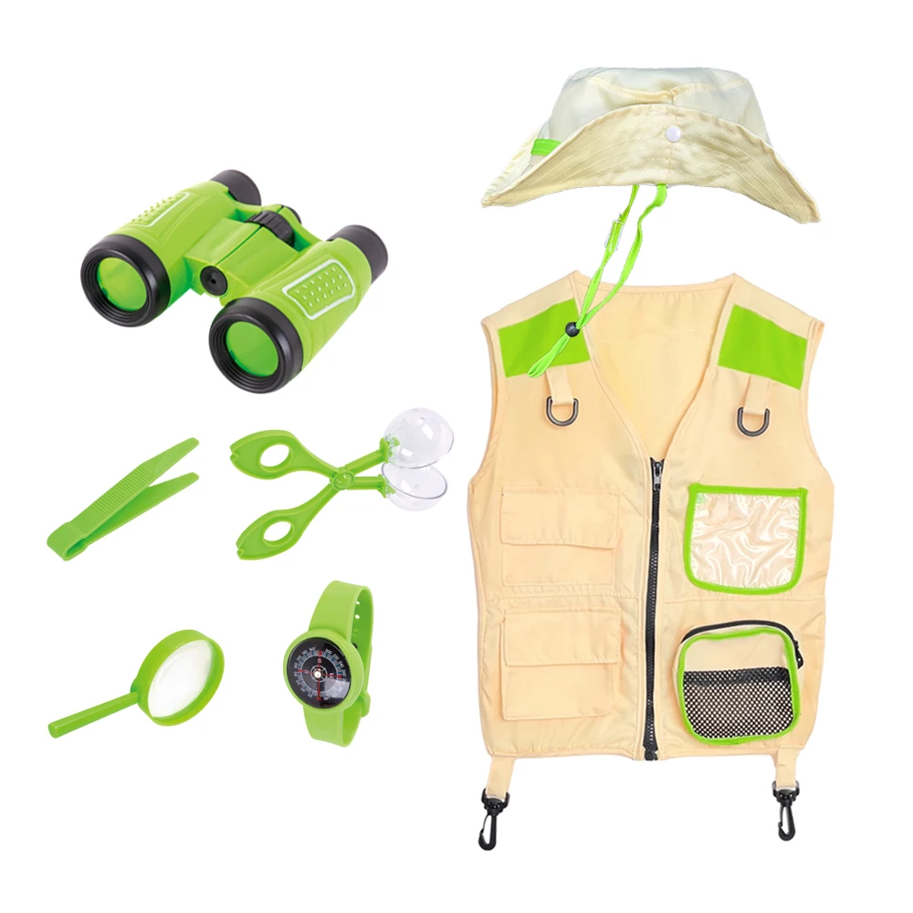 Zestaw zabawek do eksploracji dla dzieci, zawierający odzież do wypraw, kapelusz i zabawki do eksploracji, prezent urodzinowy