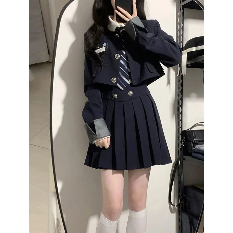 

ort Suit JK orm Set Women's Autumn Winter American College Sle Small Western Dr Two Piece Set Faionable Outfit