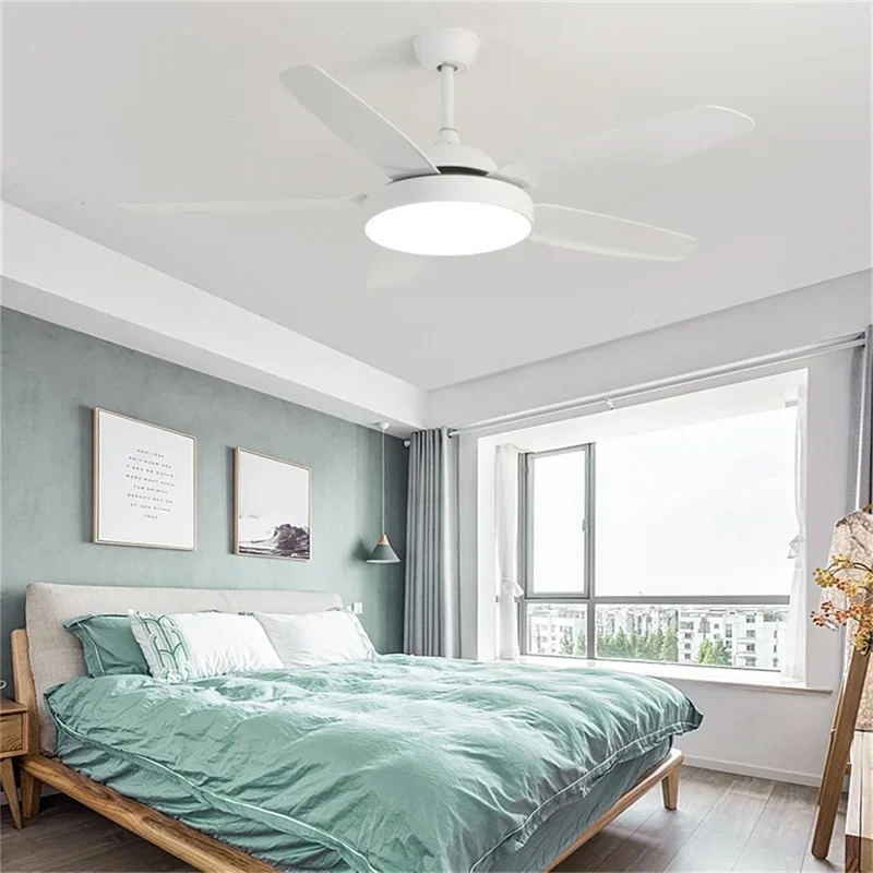 Hongcui Retro Simple Ceiling Fan Light Remote Control with LED 52 Inch Lamp for Home  Living Dining Room