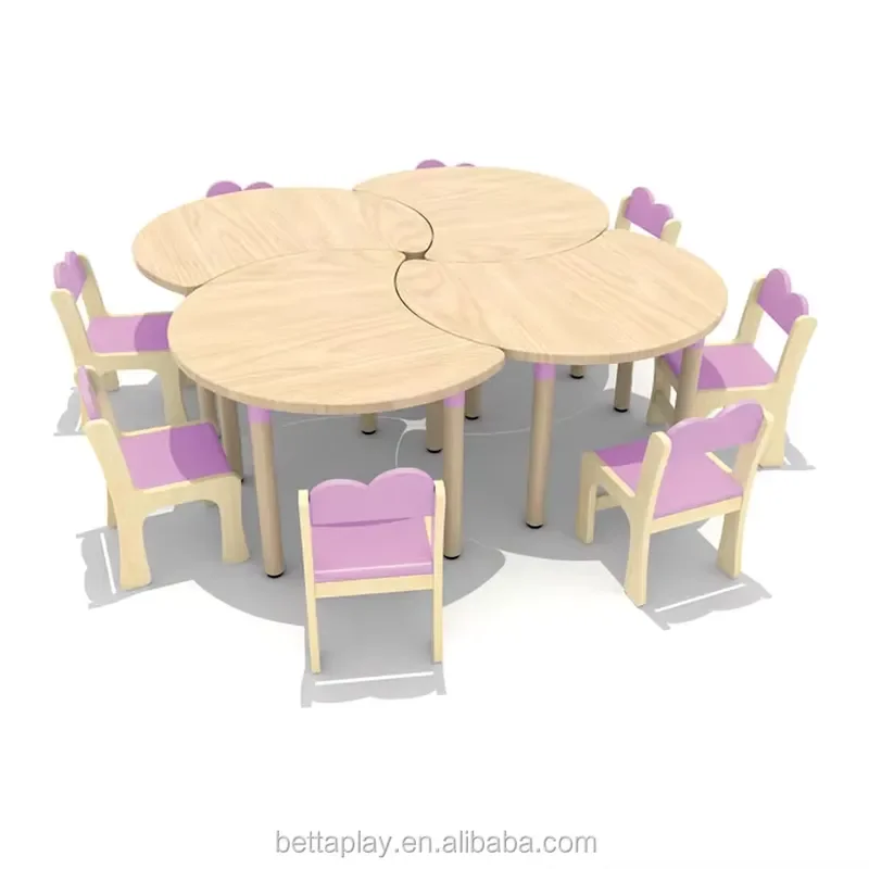 Solid Wood Kids Chair Set Cute Children Table and Chairs for Home Playroom Furniture
