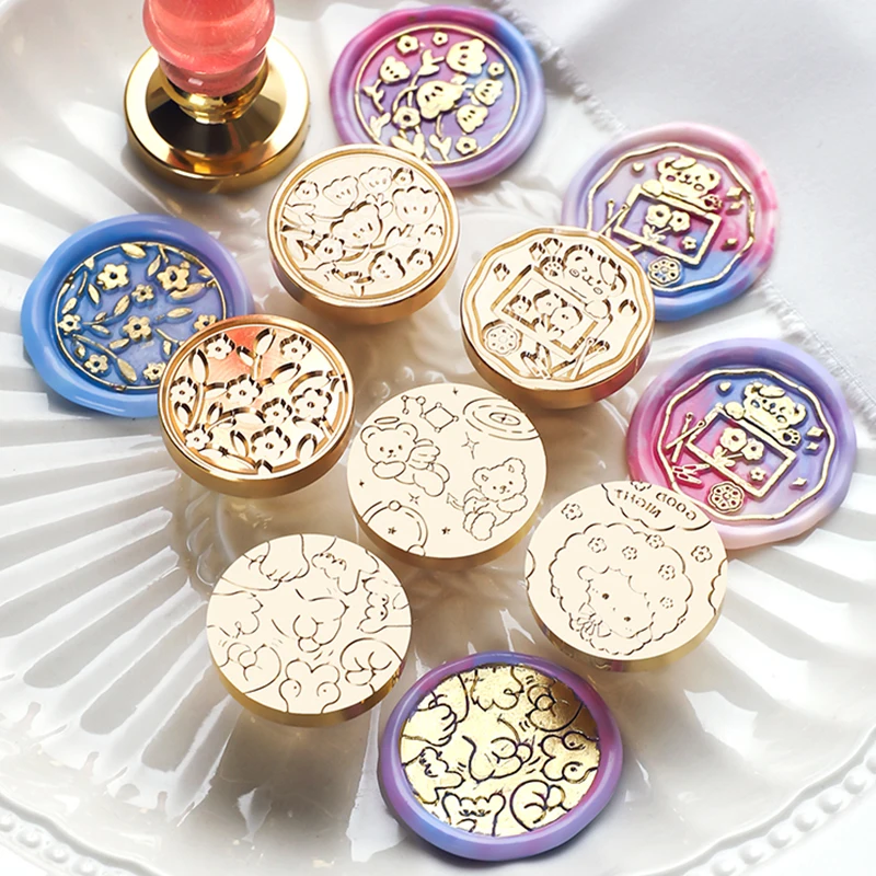 25MM Wax Seal Stamp Animals And Plants Sealing Stamp Head For Envelopes Wedding Invitations Gift Packaging Scrapbooking