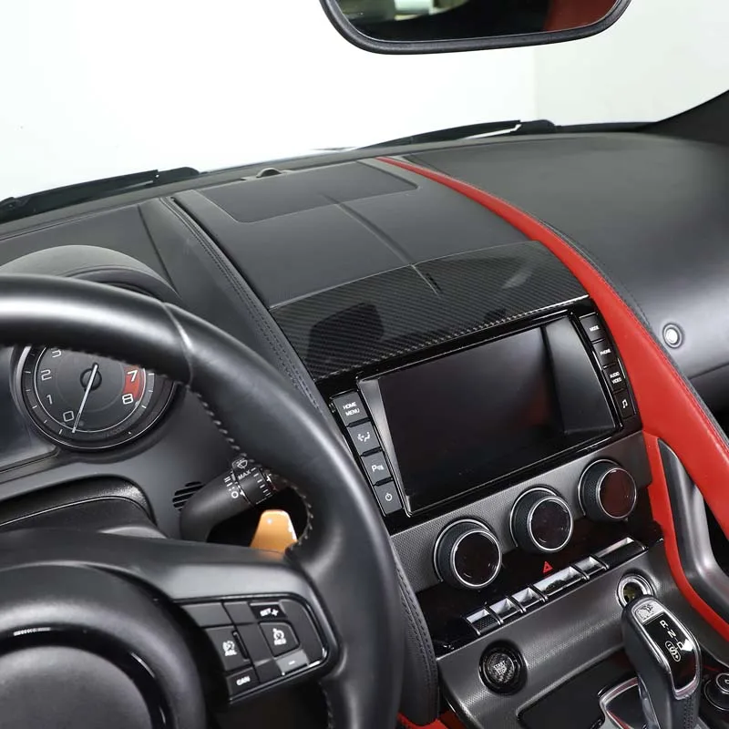 

Gao Ruying ABS Carbon Fiber Car Navigation Panel Frame Cover Trim Sticker Interior Car Accessories For Jaguar F-TYPE 2013-2024