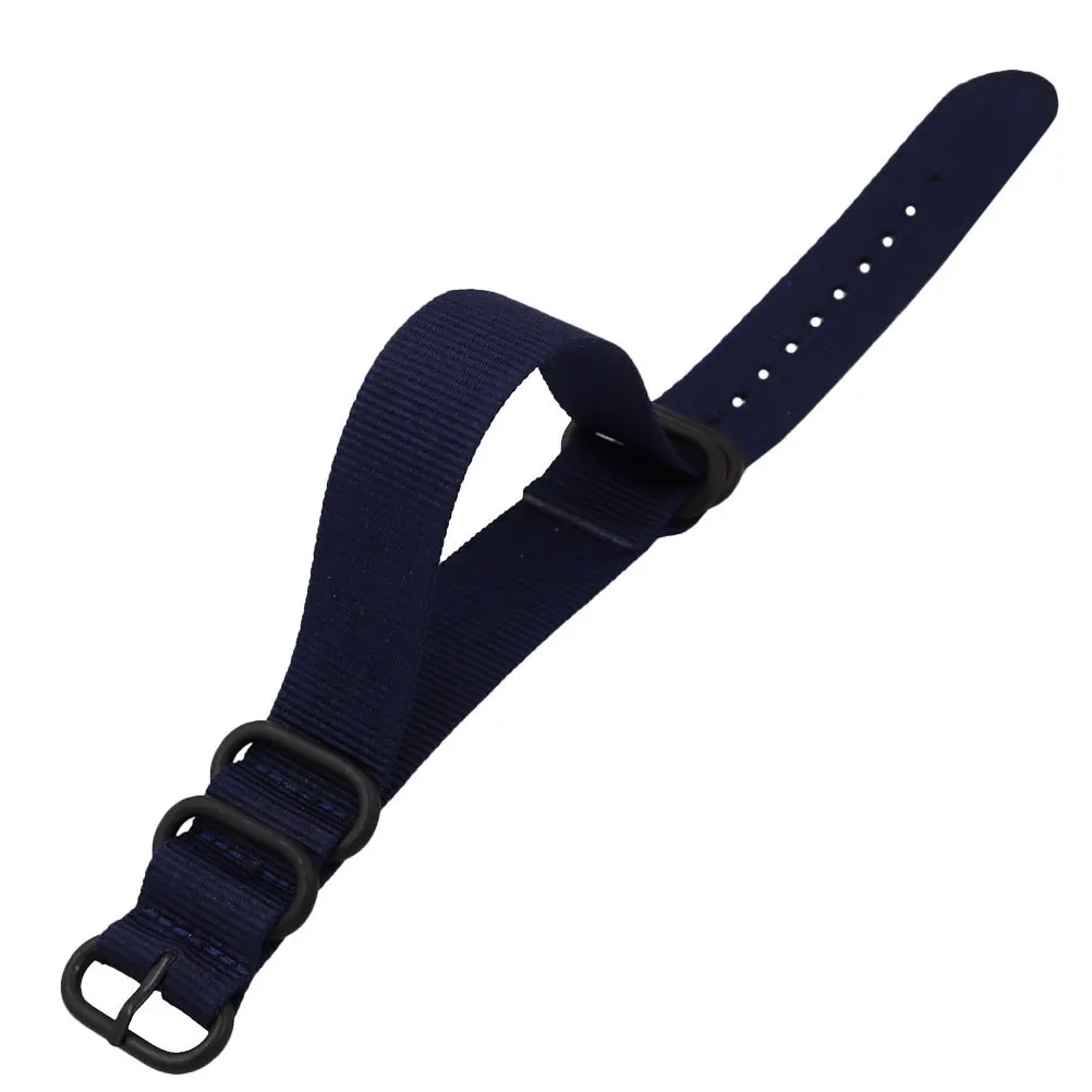 

1pc Nylon Canvas Watch Strap 24Mm Dark Blue Durable Adjustable Ergonomic Design For Smart Watch Replacement Gift Mens