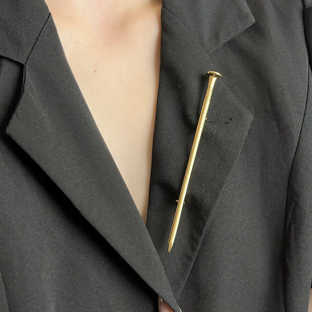 

Metal Nails Broochs For Women Girls Unique Creative Minimalist Suit Corsage Pins Accessories Vintage Jewelry Gifts