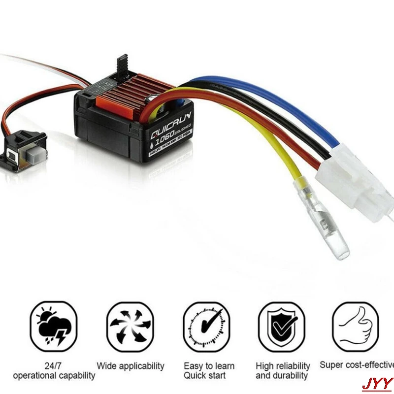 Hobbywing QuicRun 1080 80A/ 1060 60A Waterproof Brushed ESC W/ Program Card For RC Crawler