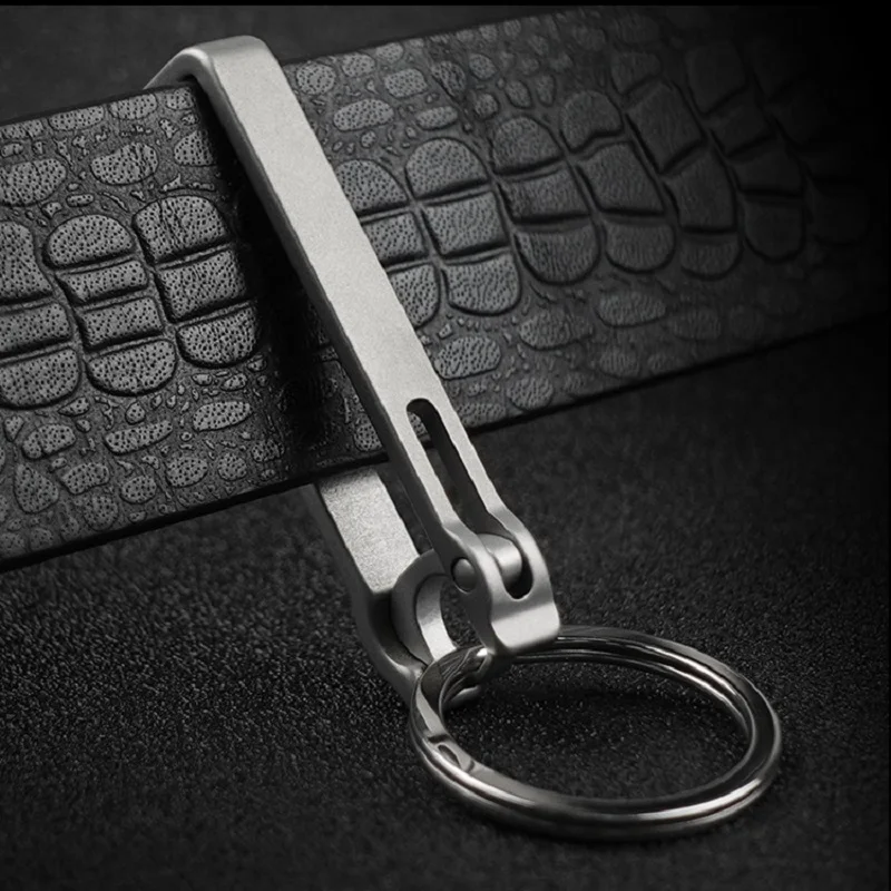 Titanium Alloy  Keychain Wearing Belt, Men\'s Waist Hanging Sports Pants, Key Buckle, Loop Chain Creative Anti Loss pendant