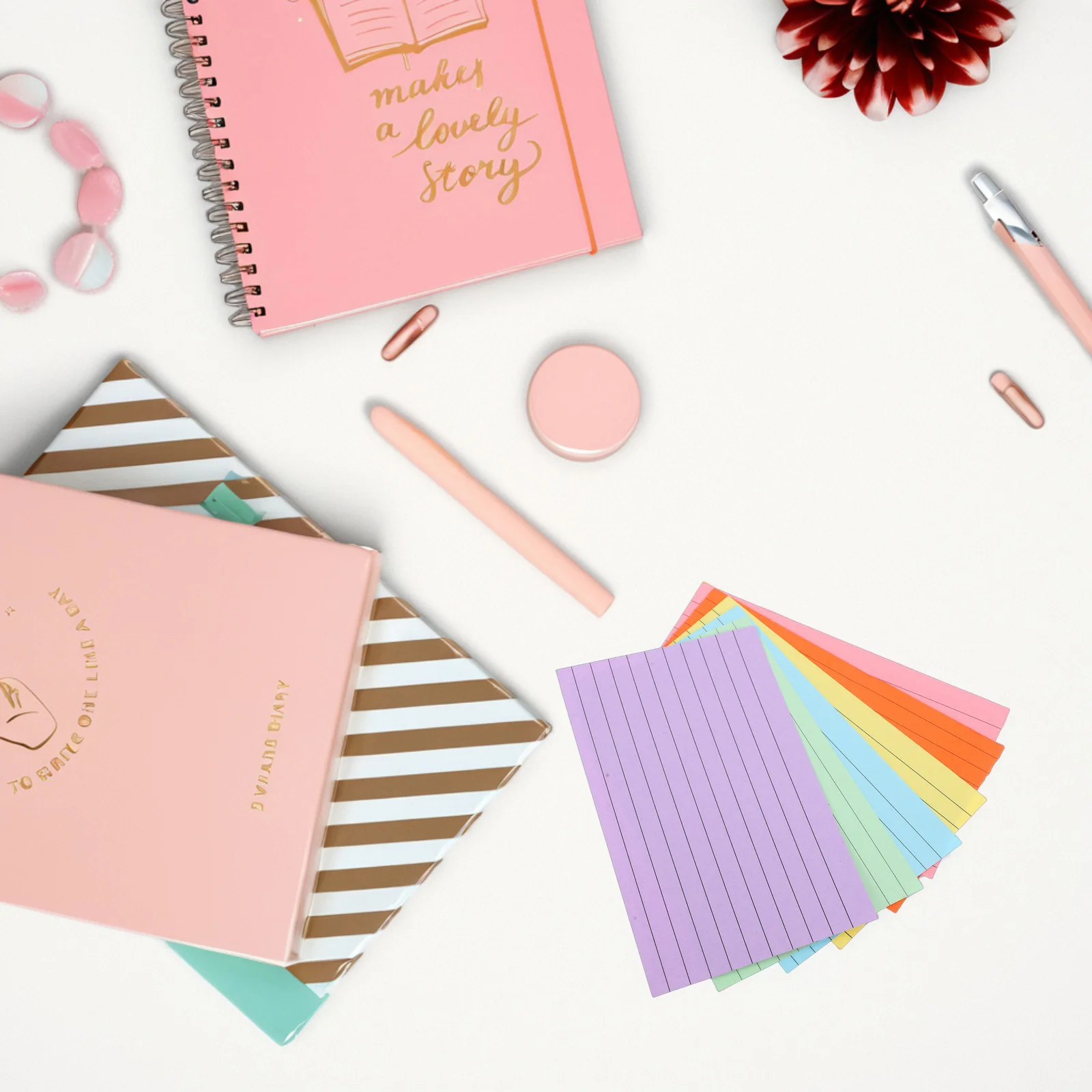 

300pcs Notepad Colored Index Cards Ruled Paper For Studying School Office Lined Flashcards Multicolor Task Organization Pad