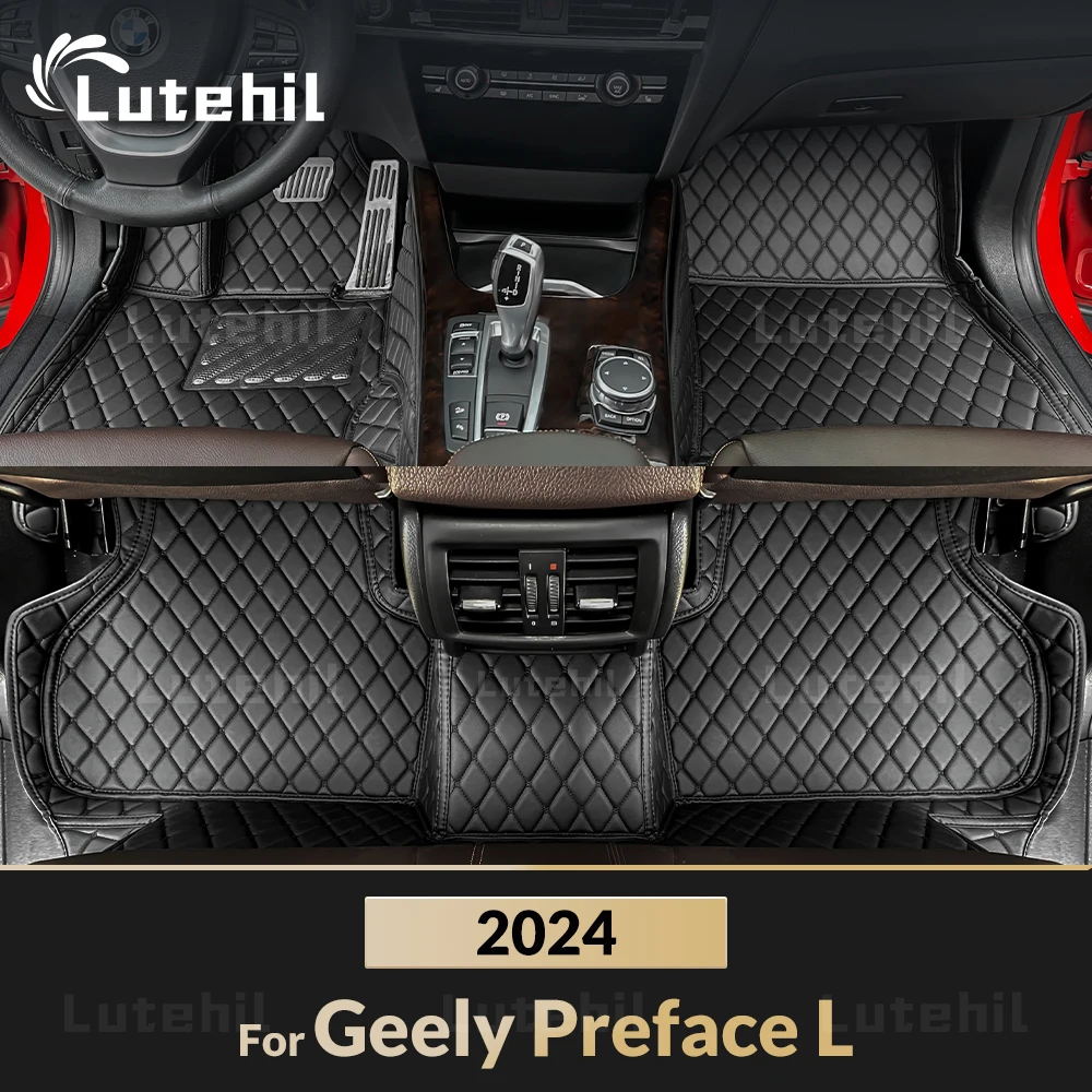 Lutehil Custom Car Floor Mats For Geely Preface L 2024 Automobile Carpet Cover Interior Details Accessories Protective Pad Parts