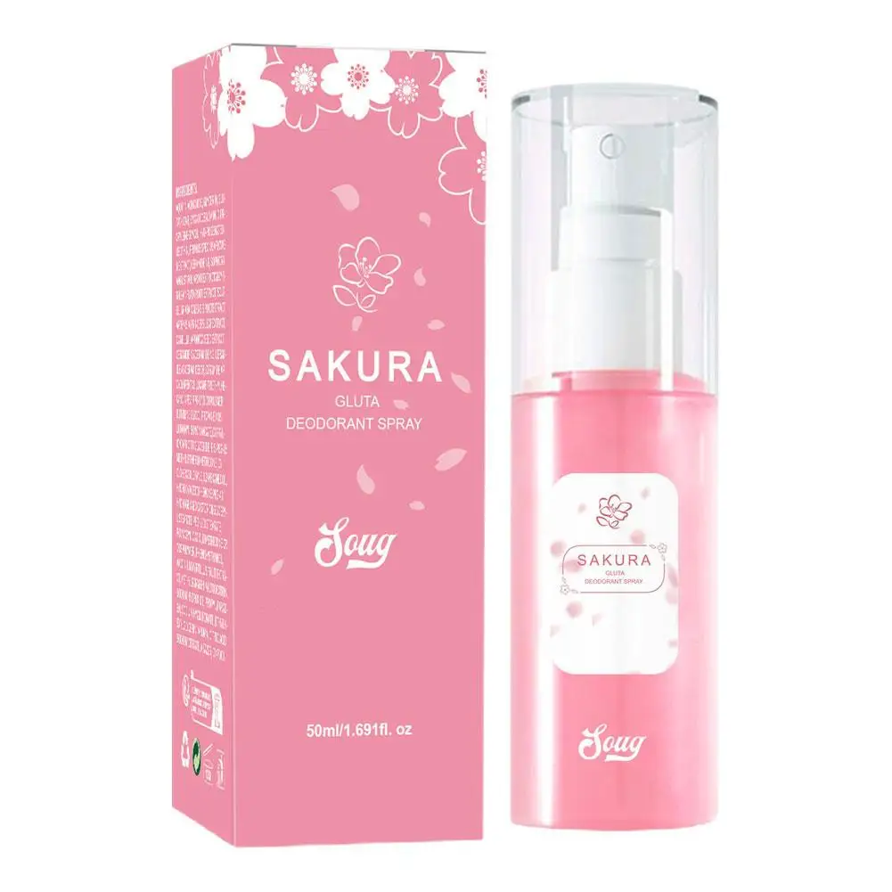 50ml Natural Sakura deodorante Spray Beauty Health Spray antitraspirante cura della pelle del corpo ascellare Anti odore donna uomo sport