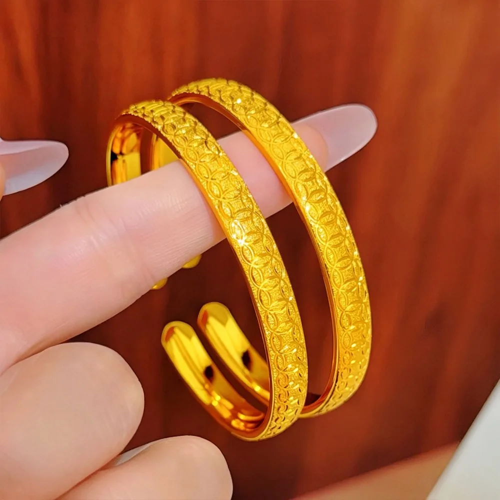 Bracelet advanced sense simple opening adjustment coin element ring bracelet 9999gold