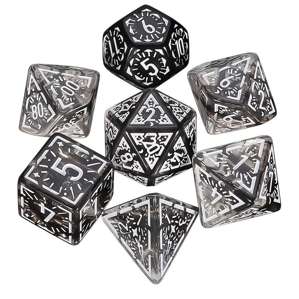 DND Dice Set -7pc Carved Pattern Polyhedral Dice with Dice Bag for D&D RPG MTG Role Playing Table Party Games & DM & Dice Goblin view 6