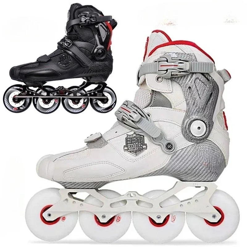 

Wang fried roller skates adult skates straight wheel roller skating flat shoes carbon fiber shoes