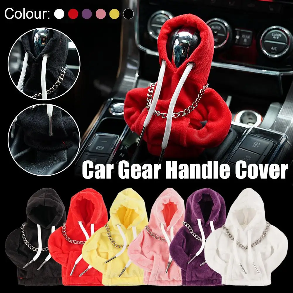 Car Center Console Gear Shift Knob Cover Hoodie Sweatshirt Interior Styling Handle Clothes Auto Manual Decorative Decoratio B2O7