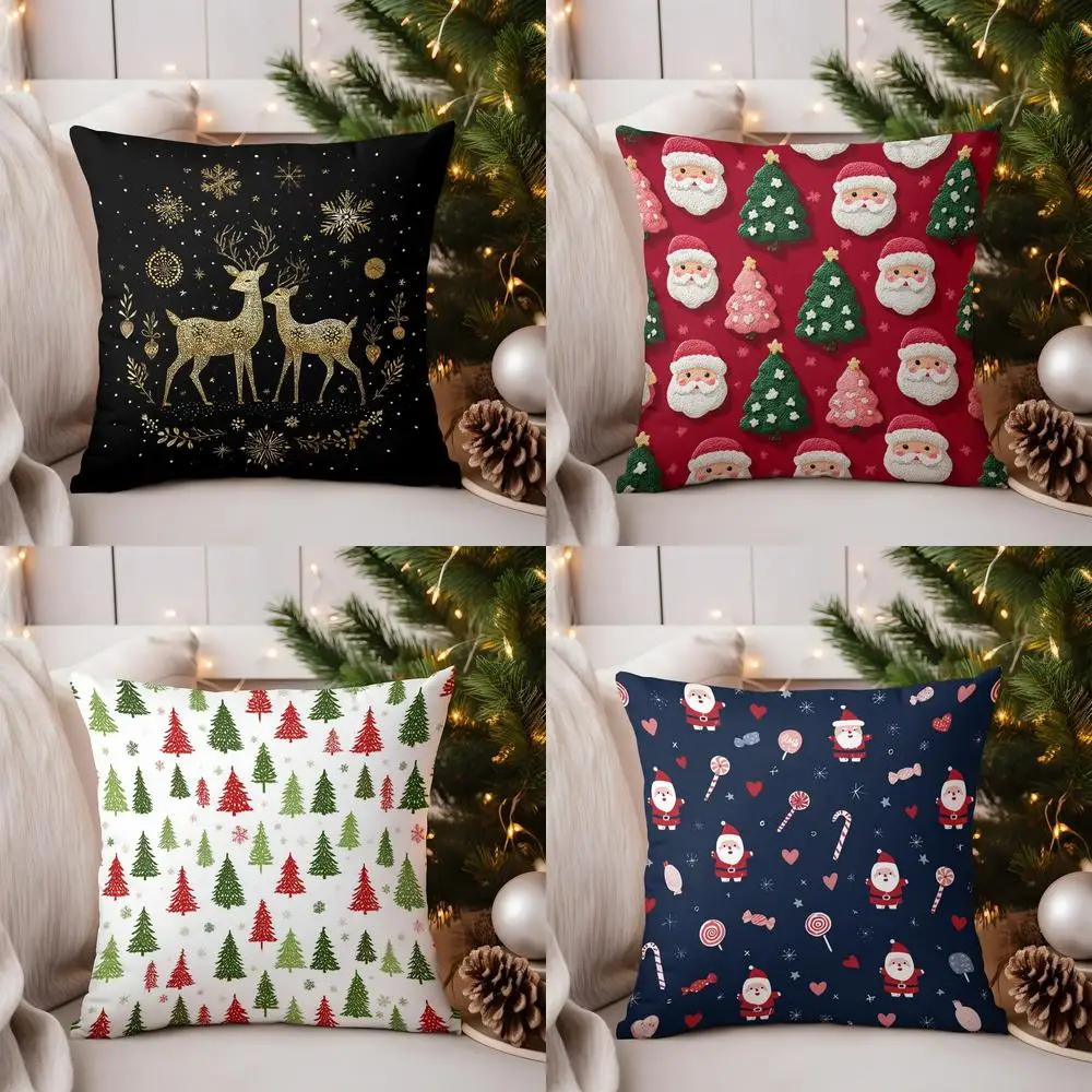 

Домашний декор, Золотой олень, Рождественская снежинка, наволочка с узором, подходит для дивана, спальни, автомобиля, наволочка