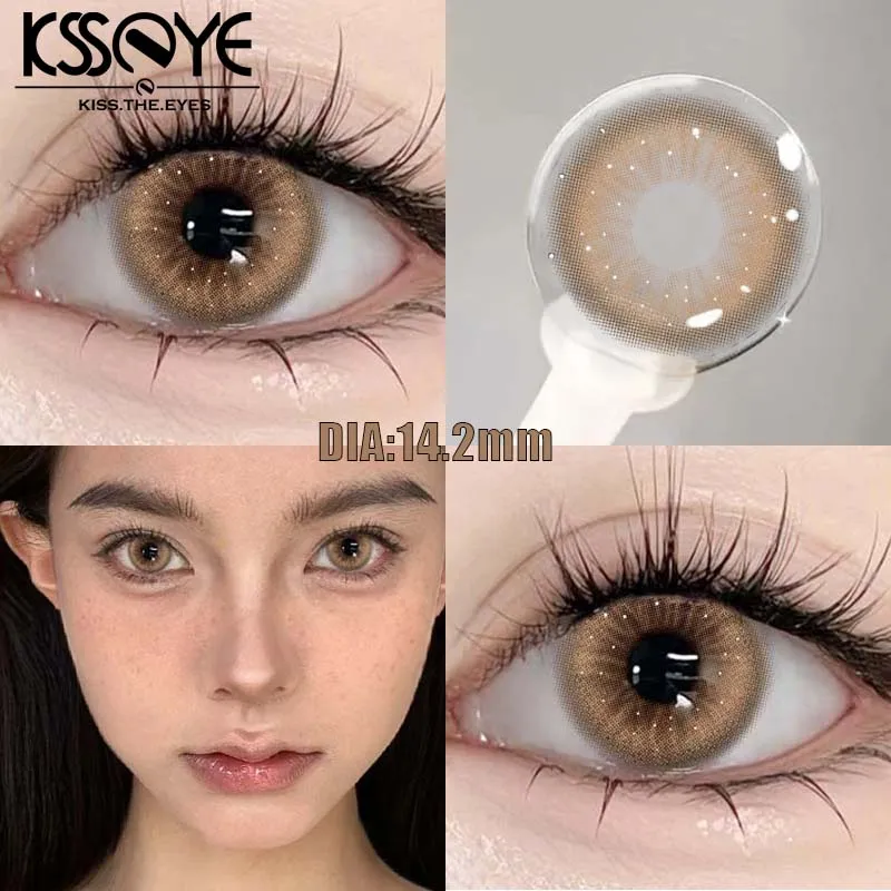 KSSEYE 1 Pair New Style Colored Contact Lenses with Diopter Myopia Eyes Pink Contacts Lens Beauty Puppiletes Makeup Yearly