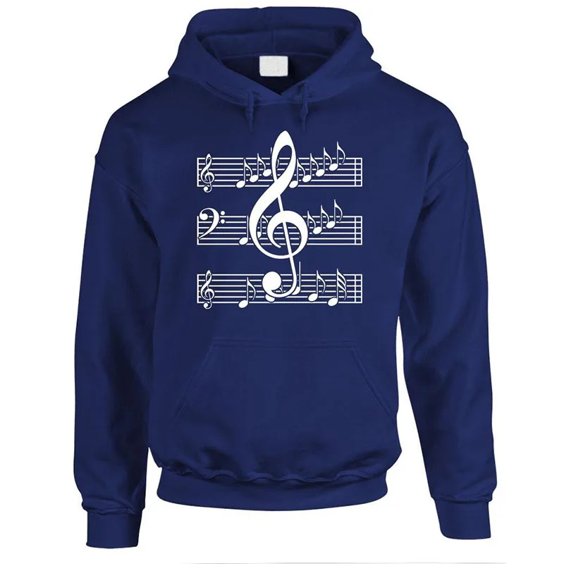 Music Notes Hoodies Printed Men Woman Fashion Casual Y2k Hoodie Oversized Hooded Sweatshirts Pullovers Unisex Tracksuit Clothing