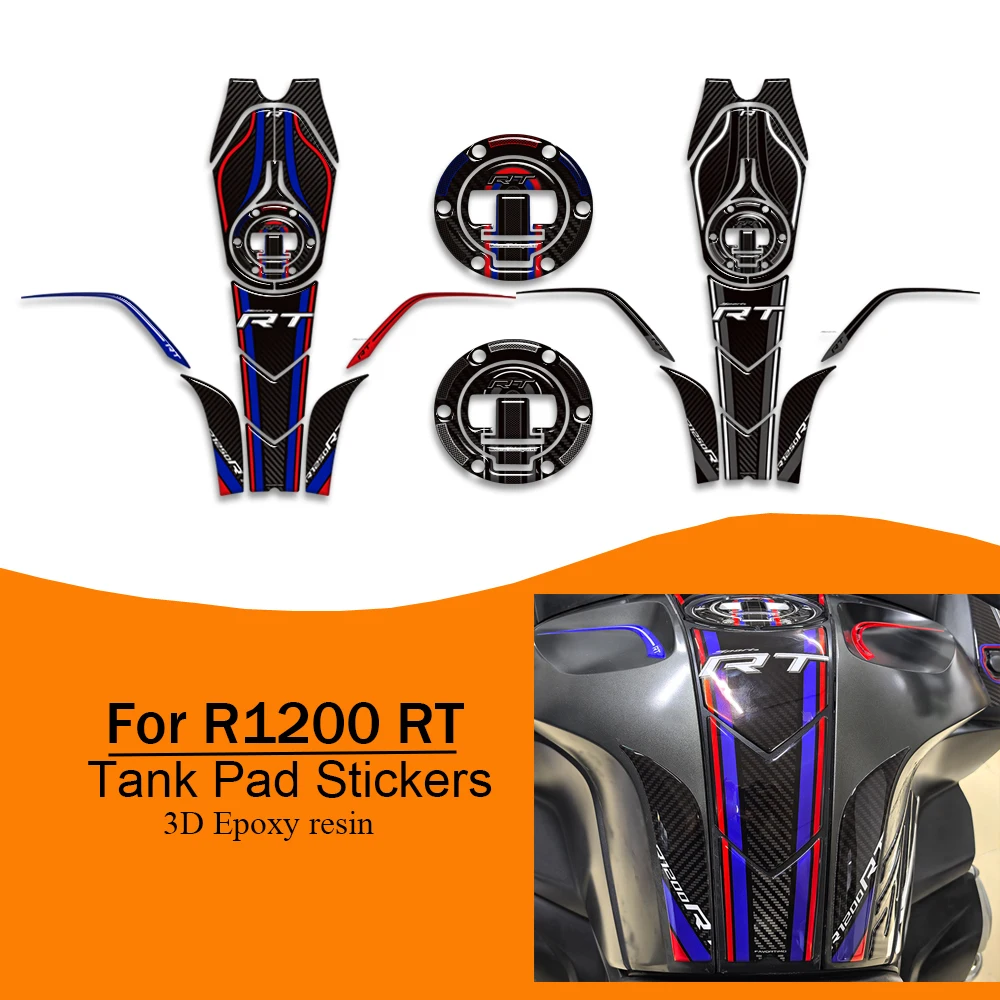 

For BMW R1200RT R 1200 RT R1200 Protector Tank Pad Grips Kit Knee 3D Stickers Decals Fairing Fender Mudguard Trunk Luggage Cases