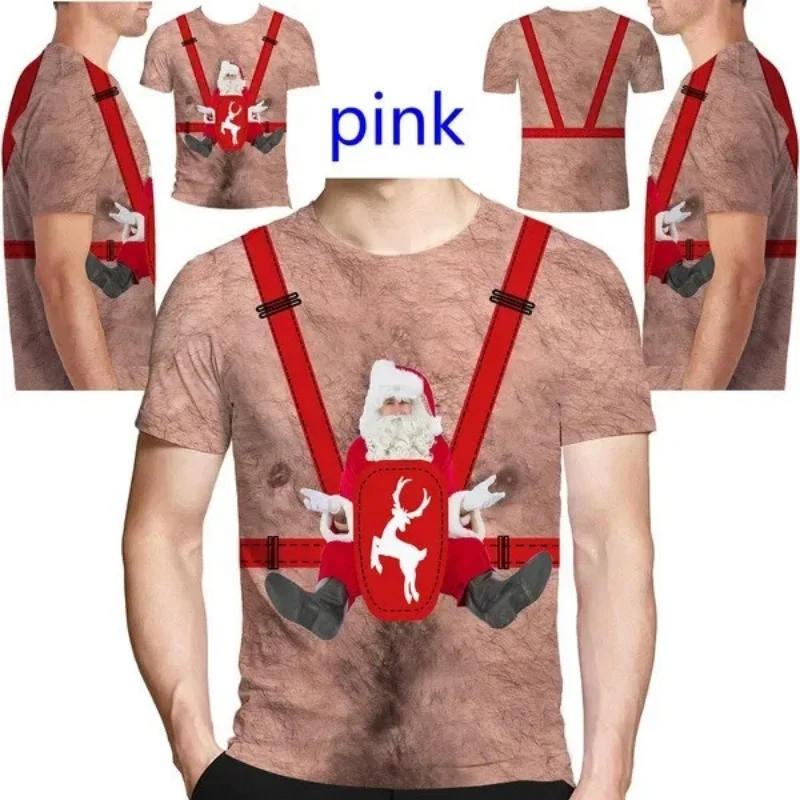 

Мужская футболка с 3D принтом Санта-Клауса, кошки и собаки, рождественские футболки с рисунком для косплея, летние свободные топы с круглым вырезом, футболки с короткими рукавами