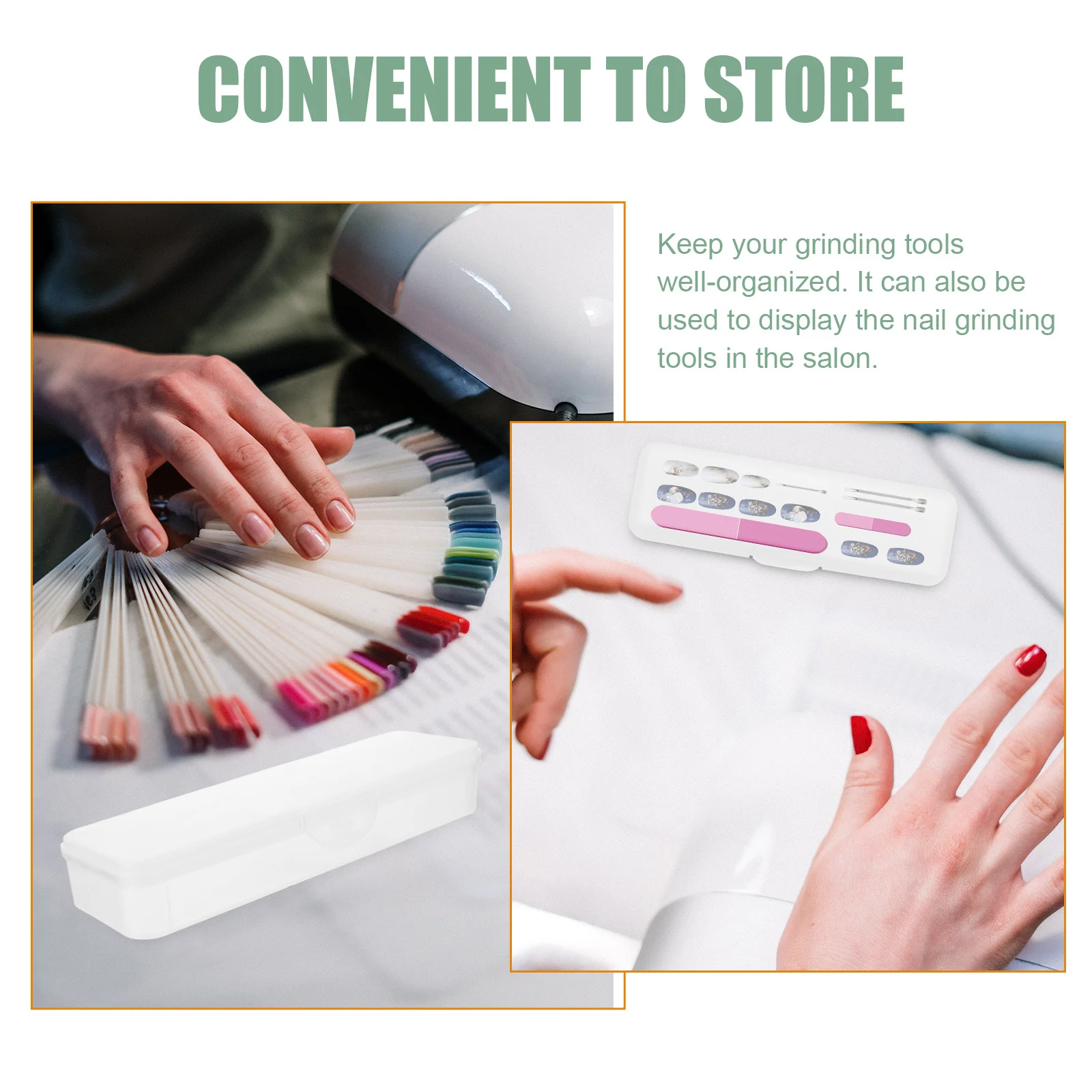 

2Pcs Manicure Tool Boxes High-Quality Nail Grinding Tool Storage Cases Organized Display Case for Salon Home Use Lightweight