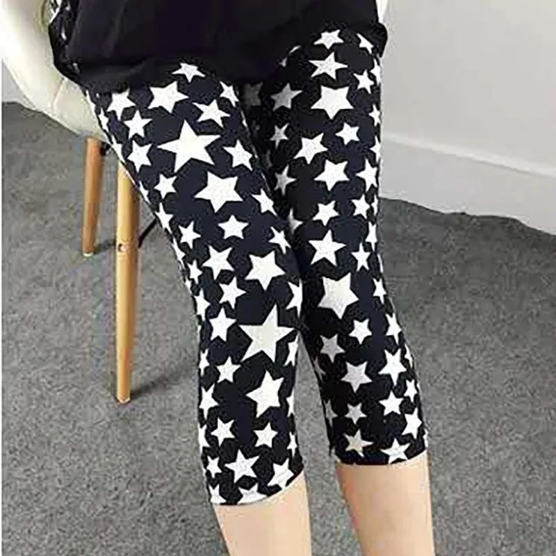 Cropped Legging Women High Waist Fitness Leggings Women  Printing Milk Silk Leggings Women Pants SA0011