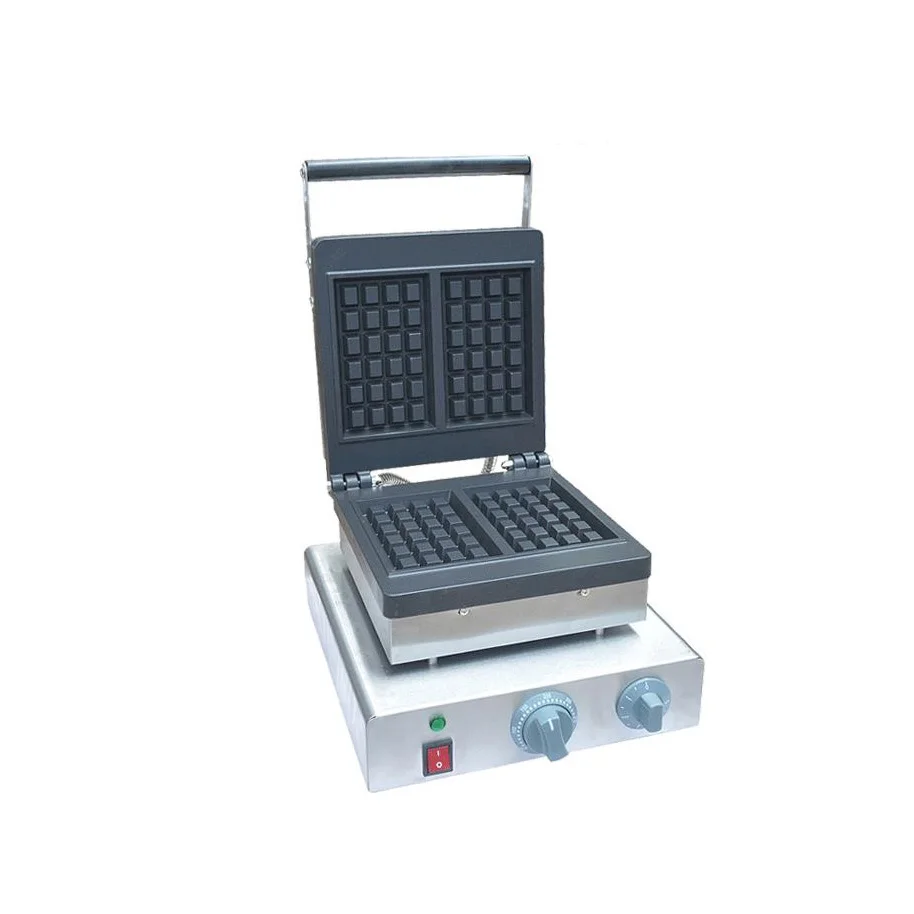 

Commercial Aluminum Plate 2pcs/Time Waffle Iron Toaster Waffle Maker Making Machine