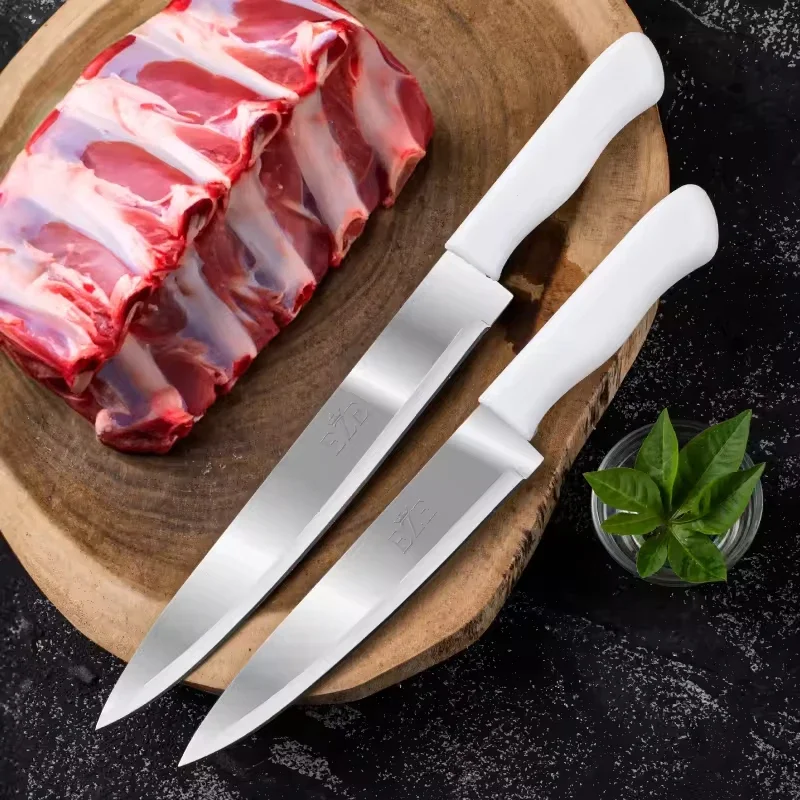 

Kitchen Knives Paring Knives with Straight Edge Paring Knife Fruit Vegetable Knife White PP Plastic Handle Kitchen Boning Knife