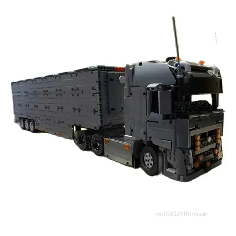 Novo moc caminhão resistente técnico 4x4 ou 6x4 unidade de trator semitrailer recipiente blocos de construção diy veículo tijolos brinquedos presentes