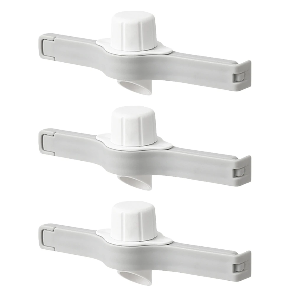 

3 Pcs Food Fresh Keeping Sealing Clips with Nozzle for Snack Bags Grocery White Mini Sealer Plastic Caps Vacuum Storage