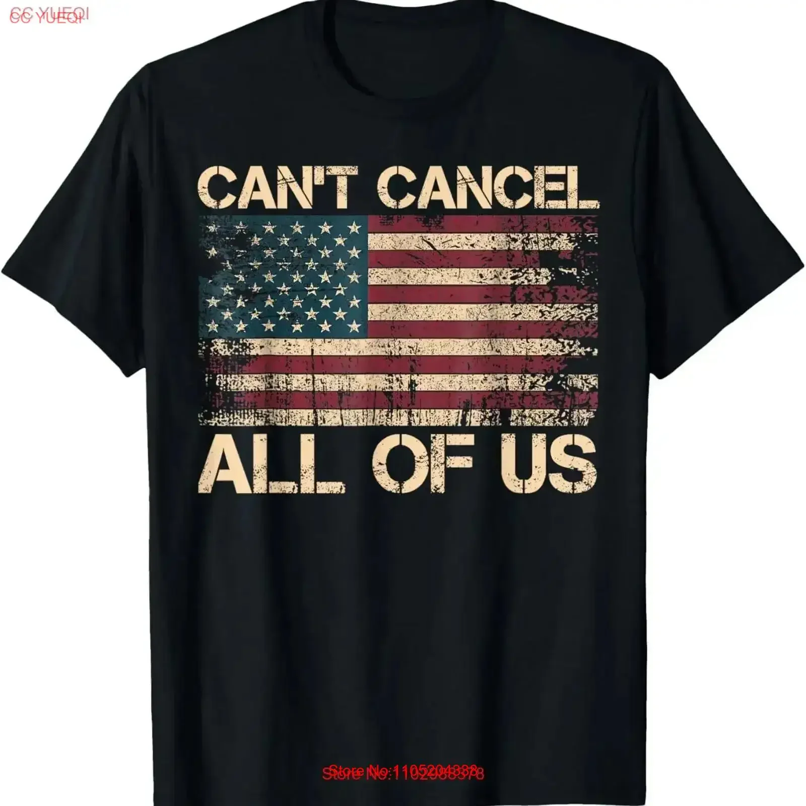 Can't Cancel All Of Us USA American Flag T Shirt vintage Washed Casual Top For Everyday Wear Slightly Breathable graphic