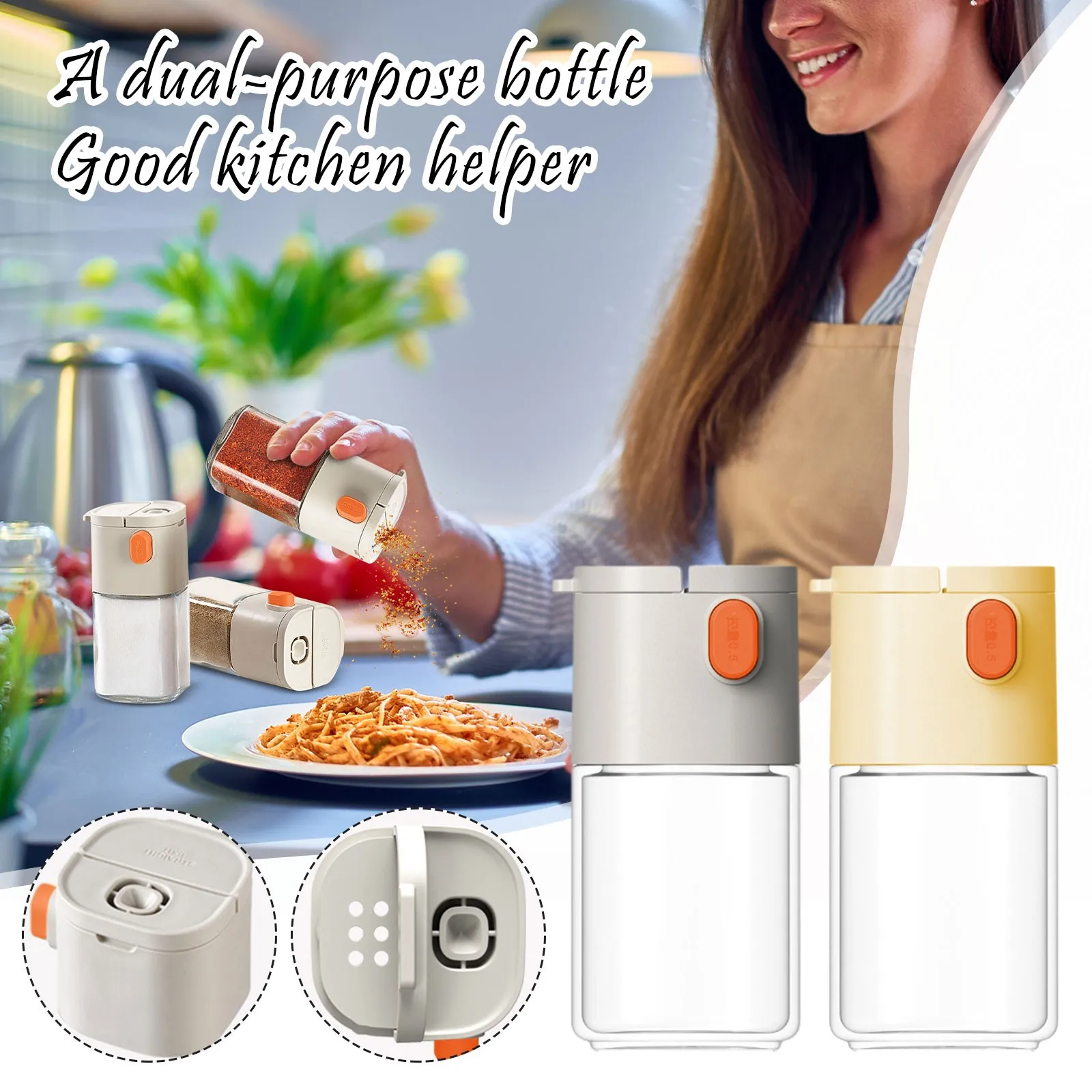 

Multi-Functional Quantitative Seasoning Bottle Household Spice Dispenser Accessories Powder Dispenser Kitchen Supplies Gadgets