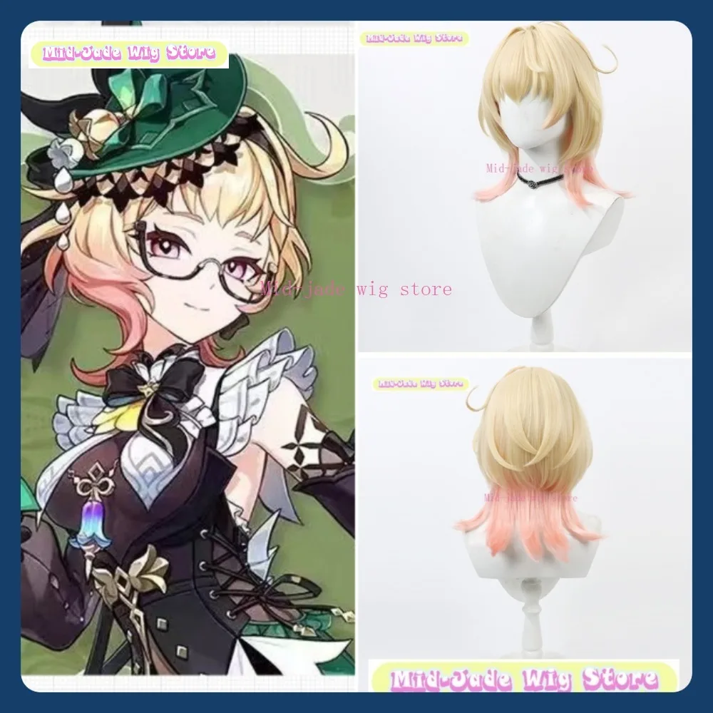 

Mid-jade Wig Store Genshin Impact Emilie Cosplay Wig Anime Game Role Playing Synthetic Hair Halloween Party
