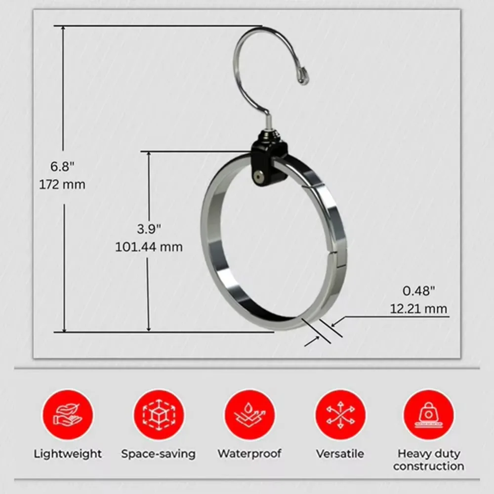 New Stainless Steel Clothes Hanger Space Saving Multipurpose Wardrobe Hanger Circle Circle Hat Storage Rack