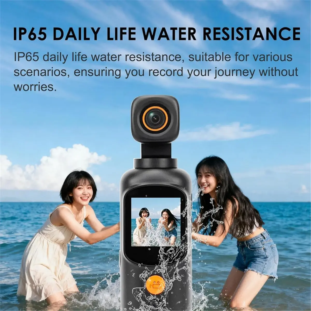 

4K Pocket Body Cameras, WiFi Vlogging Camera with 64G Card, Mini Action Camera for Travel, Sports, Work Recorder