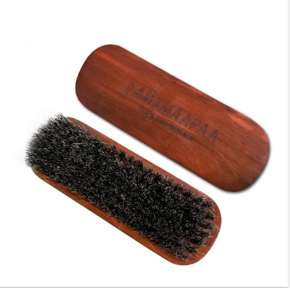 Horsehair Shoe Brush Polish Natural Leather Real Horse Hair Soft Polishing Tool Bootpolish Cleaning Brush for Suede Nubuck Boot