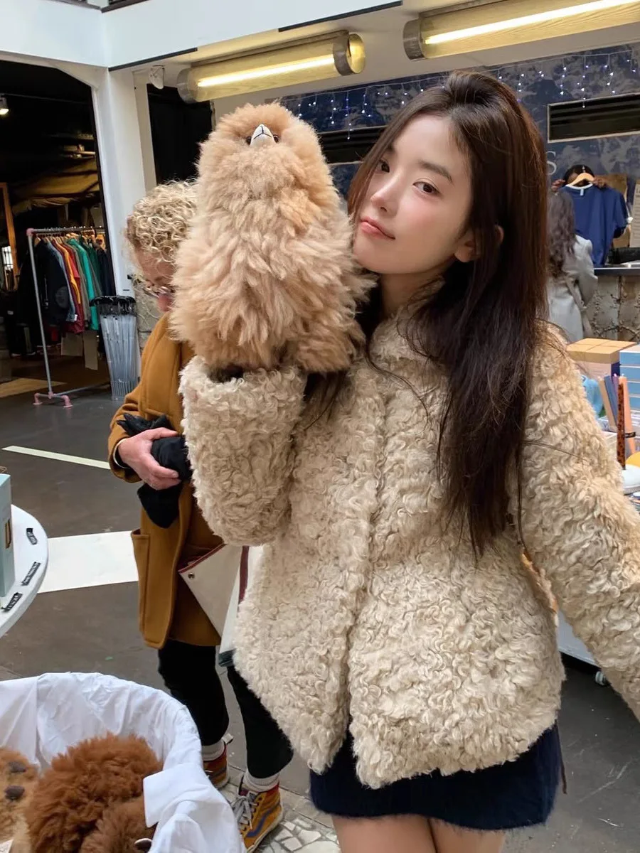 

Ele Lamb Fur Jaet ThBarNet Dongda Gate Winter 2025 New Sle Inteated Skin And Fur Coat Thiened Long Sve Button ...