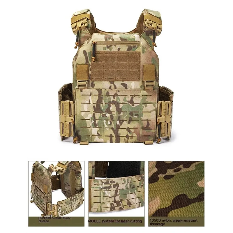 Imagem -04 - Colete de Combate Militar Destacável Rápido Laser Cut Tactical Vest Engrenagem Preta para Transportar Luz Novo 6094