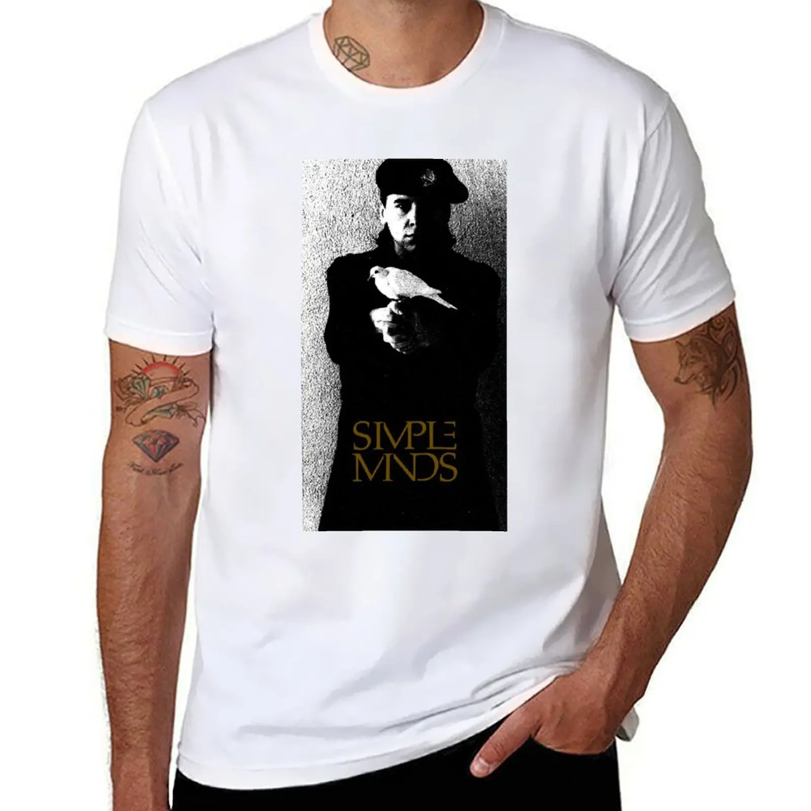 

Simple Minds - Jim Kerr with Dove T-Shirt t shirt men 100% cotton luxury brand man t shirt designer T-Shirt