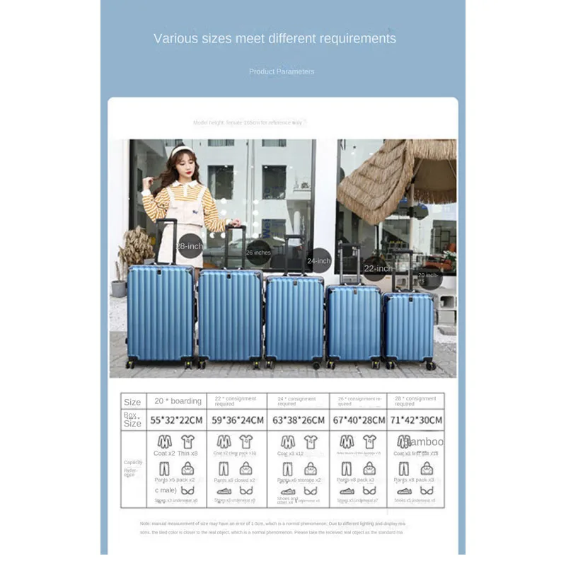 20 26 28 inch Suitcase Aluminium Frame Trolley Luggage Universal Wheel Leather Travel Suitcase Password Lock Trolley Case