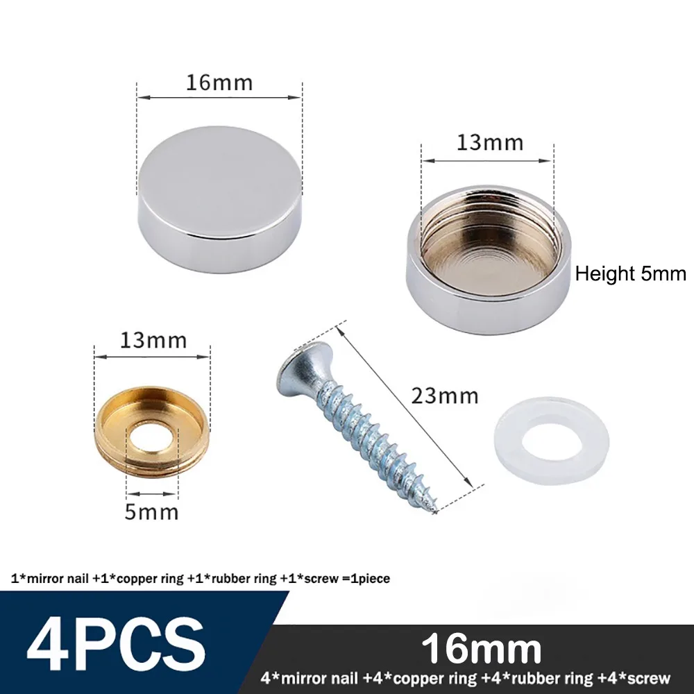 Home Improvement Copper Screws Decorative Cap Silver Multiple Sizes Nails Fasteners Mirror Fixing Nails Advertising Board