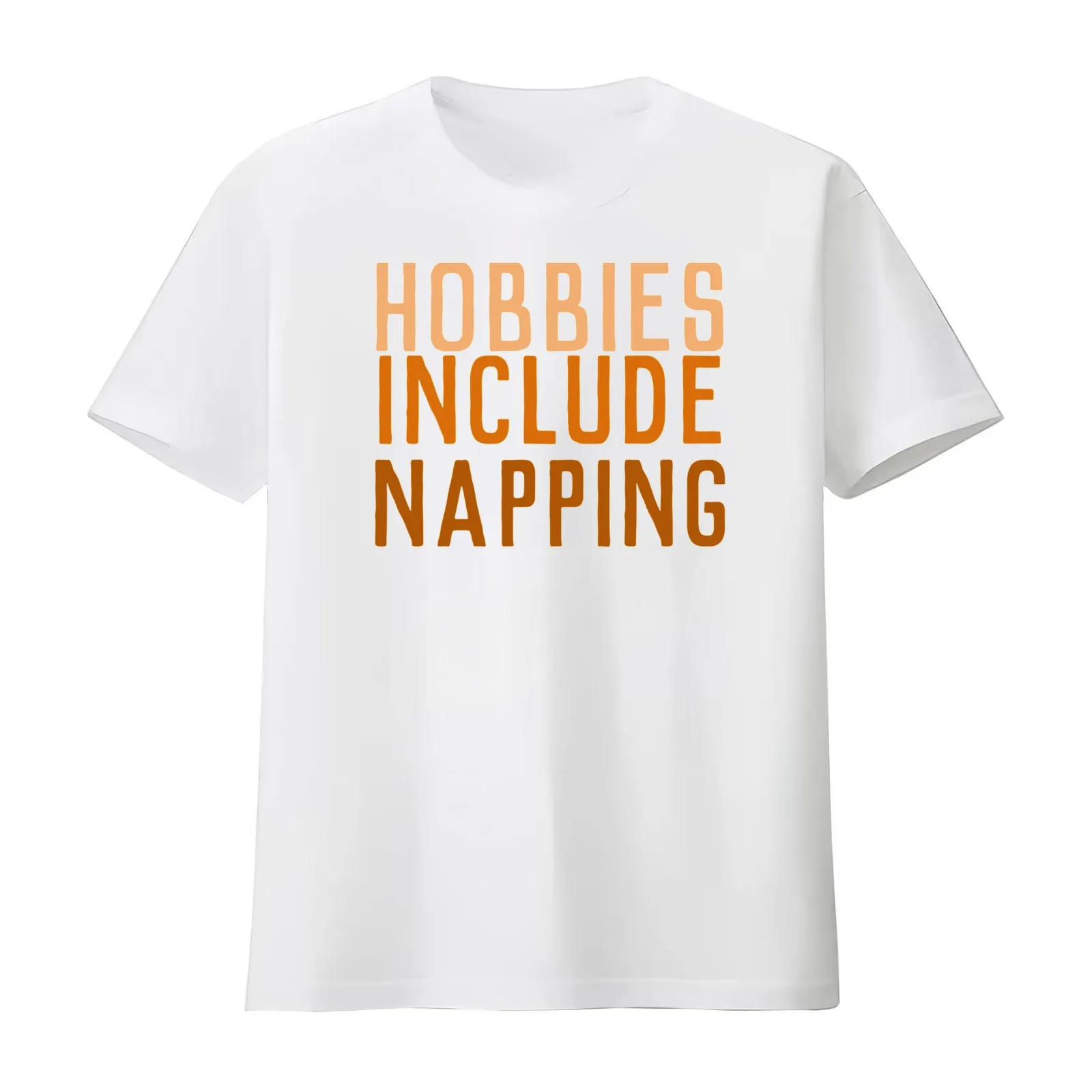 Hobbies Include Napping T-Shirt Summer Casual Cotton Tee Oversized Streetwear Tops Vintage Graphic Print Unisex Men Women