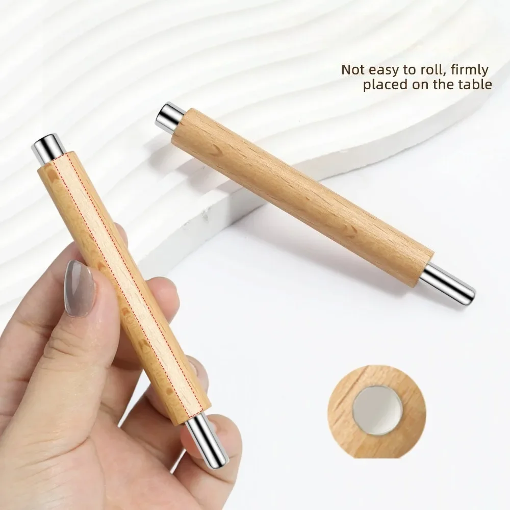 Bâton magnétique pour ongles, tige magnétique œil de chat, manche en bois, outils magnétiques cylindriques pour Gel UV, outils de manucure à Double extrémité pour Nail Art