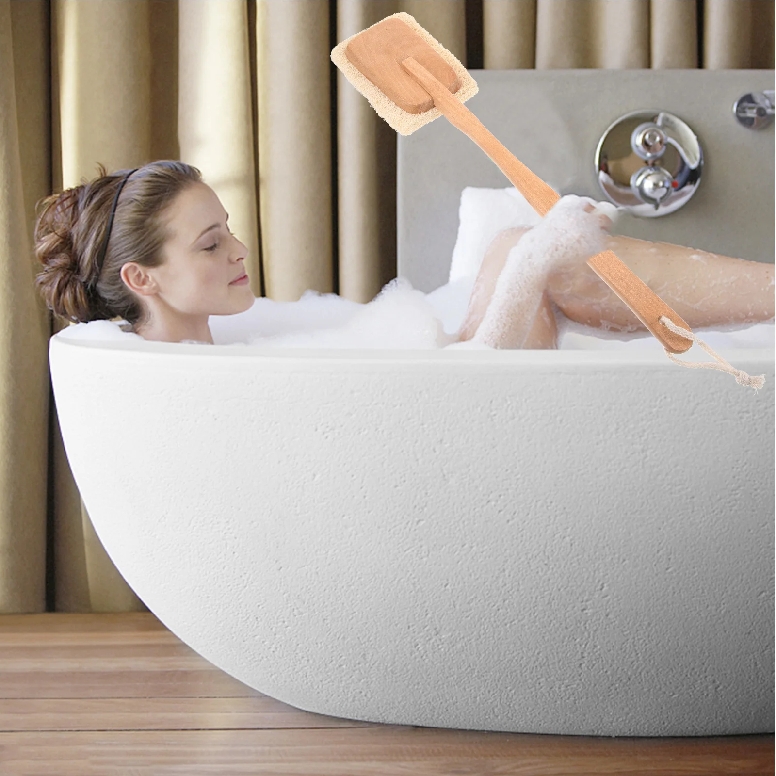 

Long Handle Back Massage Brush Exfoliating Body Shower Scrub For Dead Skin Removal Detox Eco-Friendly Bath Tool