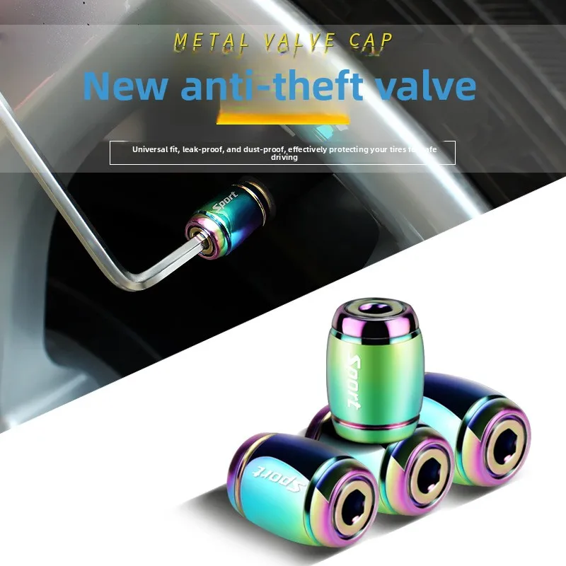 

4 PCS Tire valve cap, universal anti-theft car air intake cap, aluminum alloy, suitable for cars, motorcycles and bicycles.