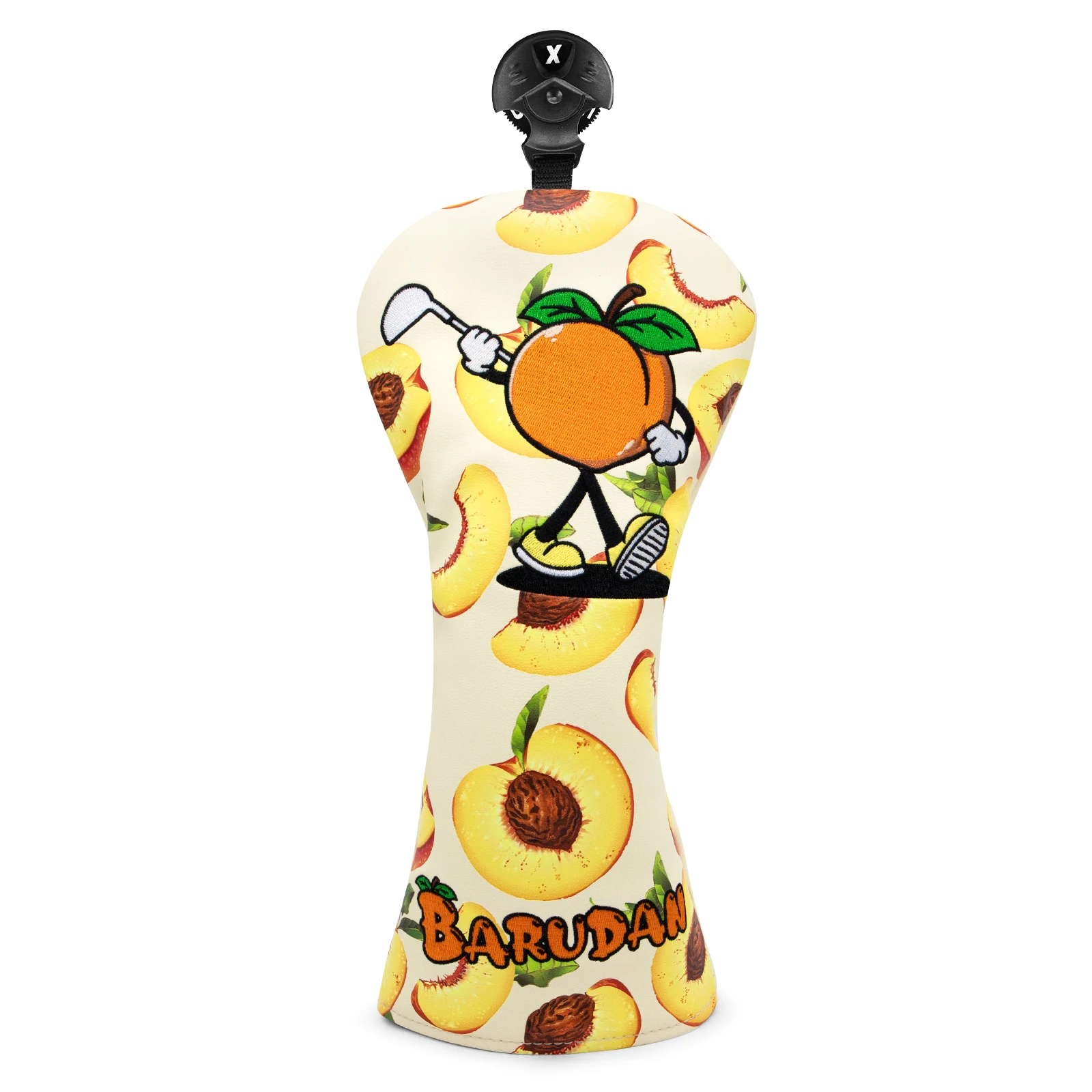 Yellow Peach High Quality Embroidery Golf Club Head Covers Cute Golf Fariway Wood Covers Hybrid Head Covers 3 Wood Headcover Le